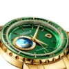 DIELLA Original Jade 3D Earth Automatic 24-Hour Calendar Sapphire Watch 2