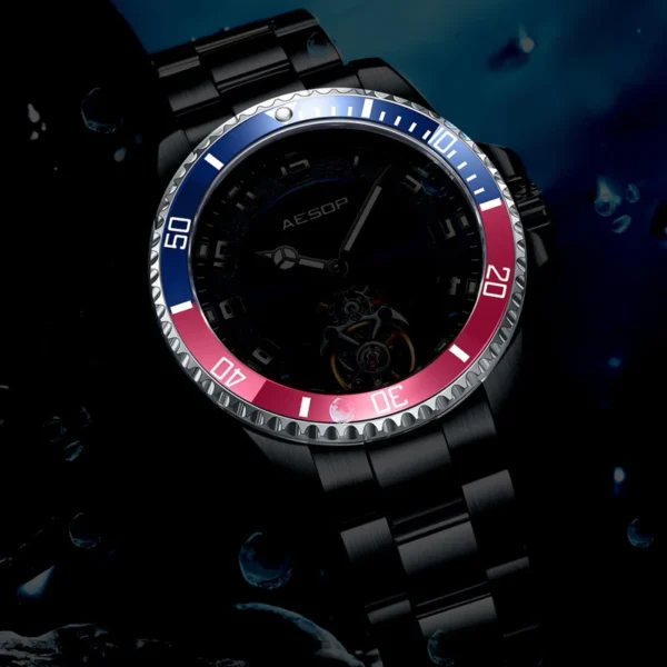 AESOP Flying Tourbillon Skeleton Sapphire 5 Bar Waterproof Watch 2