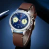 RED STAR Vintage Mens Chronograph Hand Winding Watch 1963 Seagull Movement Acrylic/Sapphire Deep Blue Pilot Clock with Gooseneck 5