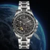 World Map GMT 3D Relief Automatic 50 Bar Sapphire Luminous Watch 4