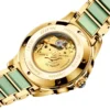 100% Natural Emerald Jade Automatic Calendar Sapphire Waterproof Watch 2