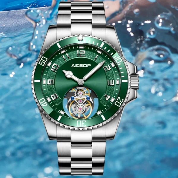 AESOP Flying Tourbillon Skeleton Sapphire 5 Bar Waterproof Watch 1