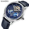 SEAKOSS 1963 3D Earth Rotating Men's Automatic Pilot Watch