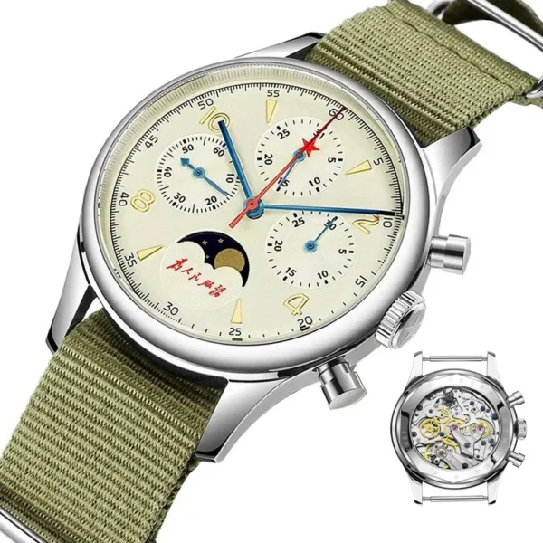 SEAKOSS 1963 Chronograph Moon Phase 40mm ST1908 Sapphire 1