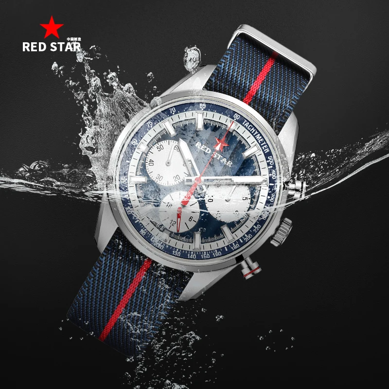 Red Star 1963 Pilot Chronograph ST1903 Super Luminous Waterproof 3