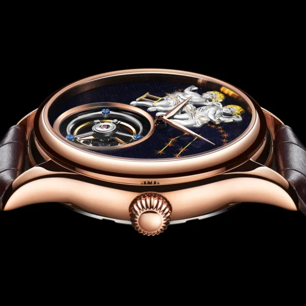 Gemini Luxury Real Tourbillon Skeleton Sapphire Mechanical Watch 2