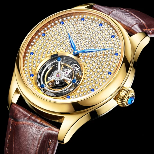 High-End Luxury Diamond Tourbillon Sapphire Luminous Watch 1