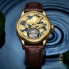 AESOP Zodiac Gold Tourbillon Skeleton Luminous Watch 4