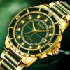 100% Natural Emerald Jade Automatic Calendar Sapphire Waterproof Watch 4