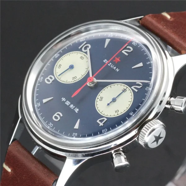Red Star 1963 Vintage Pilot Chronograph Hand-Winding Deep Blue