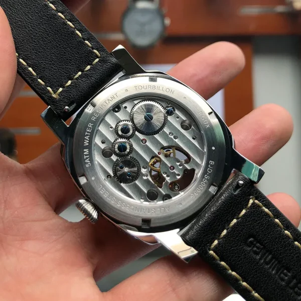 SEAKOSS Luminous Skeleton Tourbillon ST8000 Genuine Leather Sapphire 2