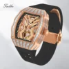 TIELBO Luxury Crystal Automatic Skeleton Sapphire Diamond Luminous 1