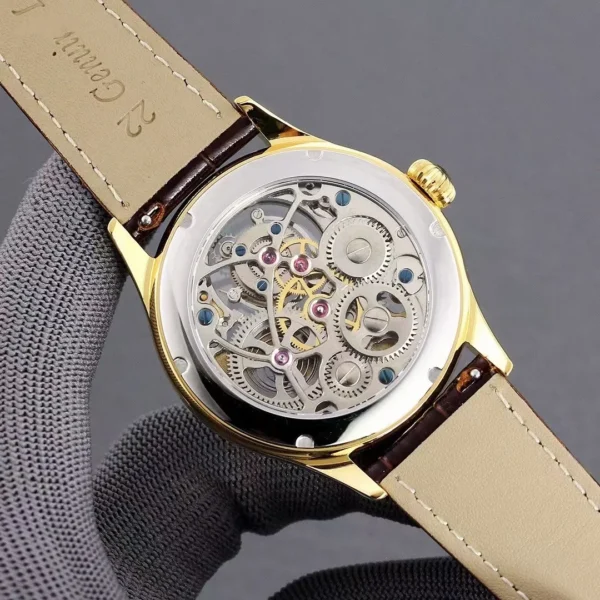 Luxury Gold Tourbillon Skeleton Top Brand Luminous Watch 2