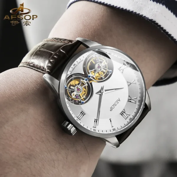 AESOP Super Luxury Double Tourbillon 100% Original Sapphire Watch 2