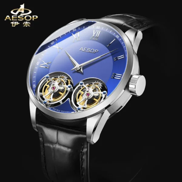 AESOP Super Luxury Double Tourbillon 100% Original Sapphire Watch 1