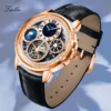 TIELBO Crystal Real Flying Tourbillon Hand-wind Brilliant Diamond Watch 1