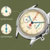Red Star 1963 Classic Chronograph 40 mm ST1901 Super Luminous Manual 6