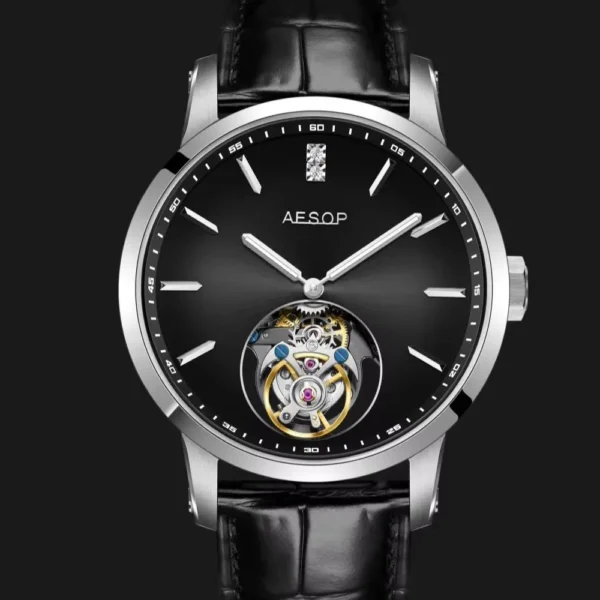 AESOP 7090 Real Flying Tourbillon Skeleton Luxury Waterproof Watch 1
