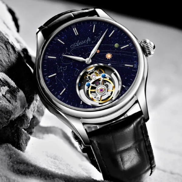 AESOP Super Flying Tourbillon Milky Way Star Sapphire Luxury Watch 1