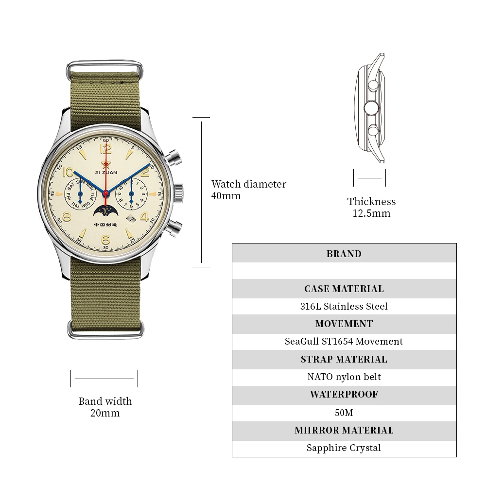 SEAKOSS 1963 Air Force Pilot Calendar ST1654 24-Hour Signature Watch 5