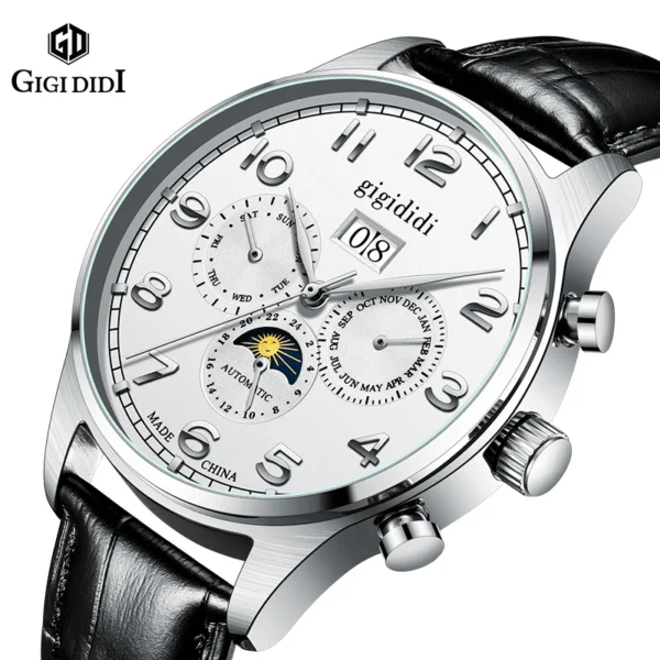 Gigididi Automatic Moonphase Calendar Watch 24h Seagull ST1661 1