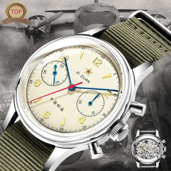 Red Star 1963 Signature Pilot Chronograph ST1901 Sapphire 38 mm 1