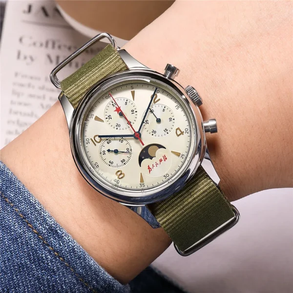 SEAKOSS Original 1963 Pilot Chronograph 40mm ST1908 Moon Phase Sapphire 1