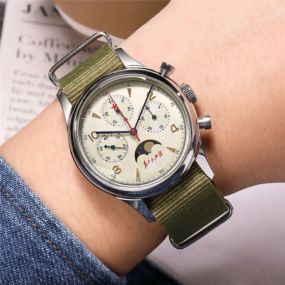 SEAKOSS Original 1963 Pilot Chronograph 40mm ST1908 Moon Phase Sapphire 1
