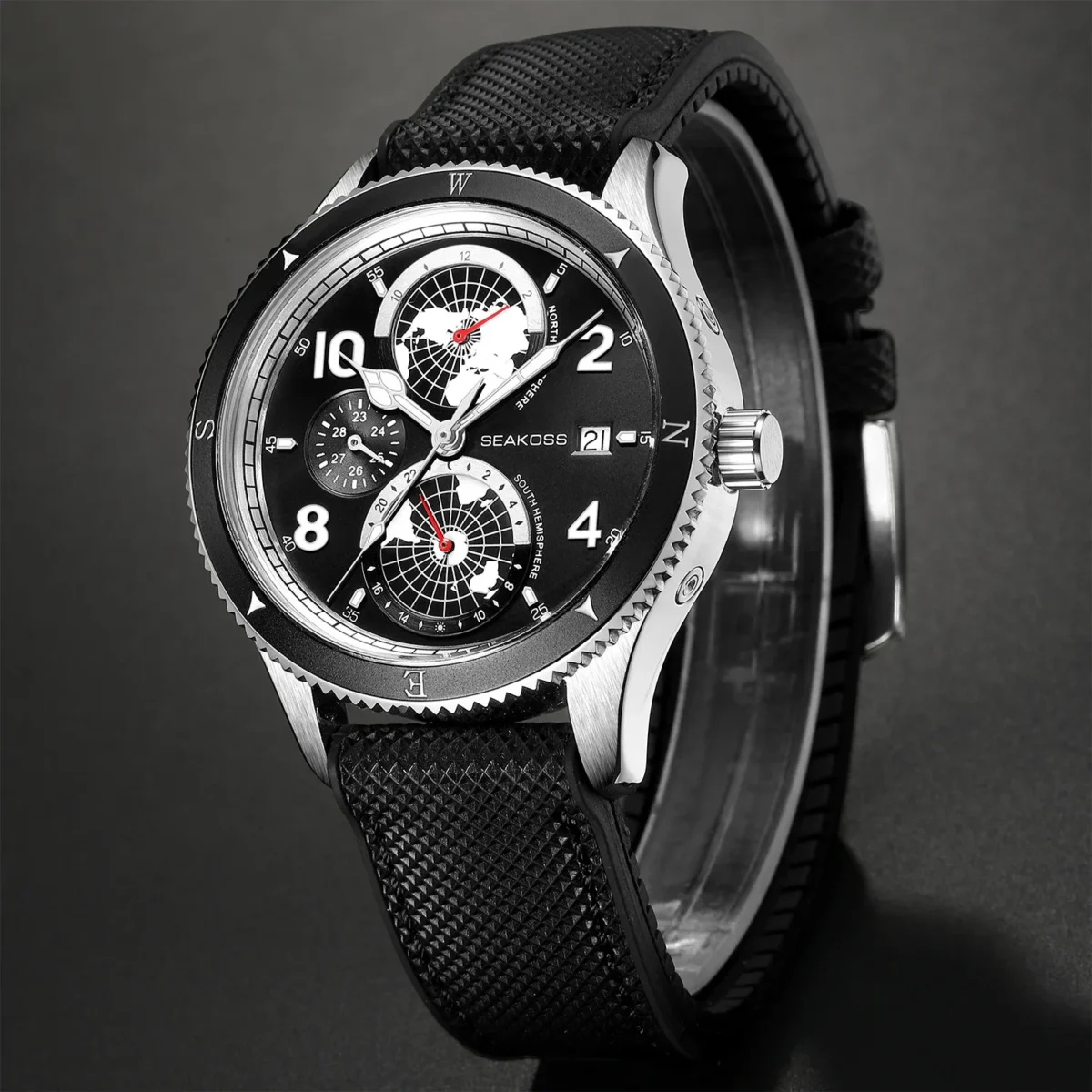 SEAKOSS Fully Automatic Dive Watch Super Luminous Sapphire 24-Hour 6
