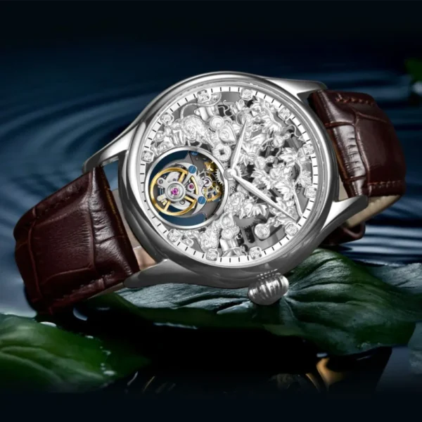 AESOP 100% Tourbillon Skeleton Luxury Waterproof Sapphire Watch 2