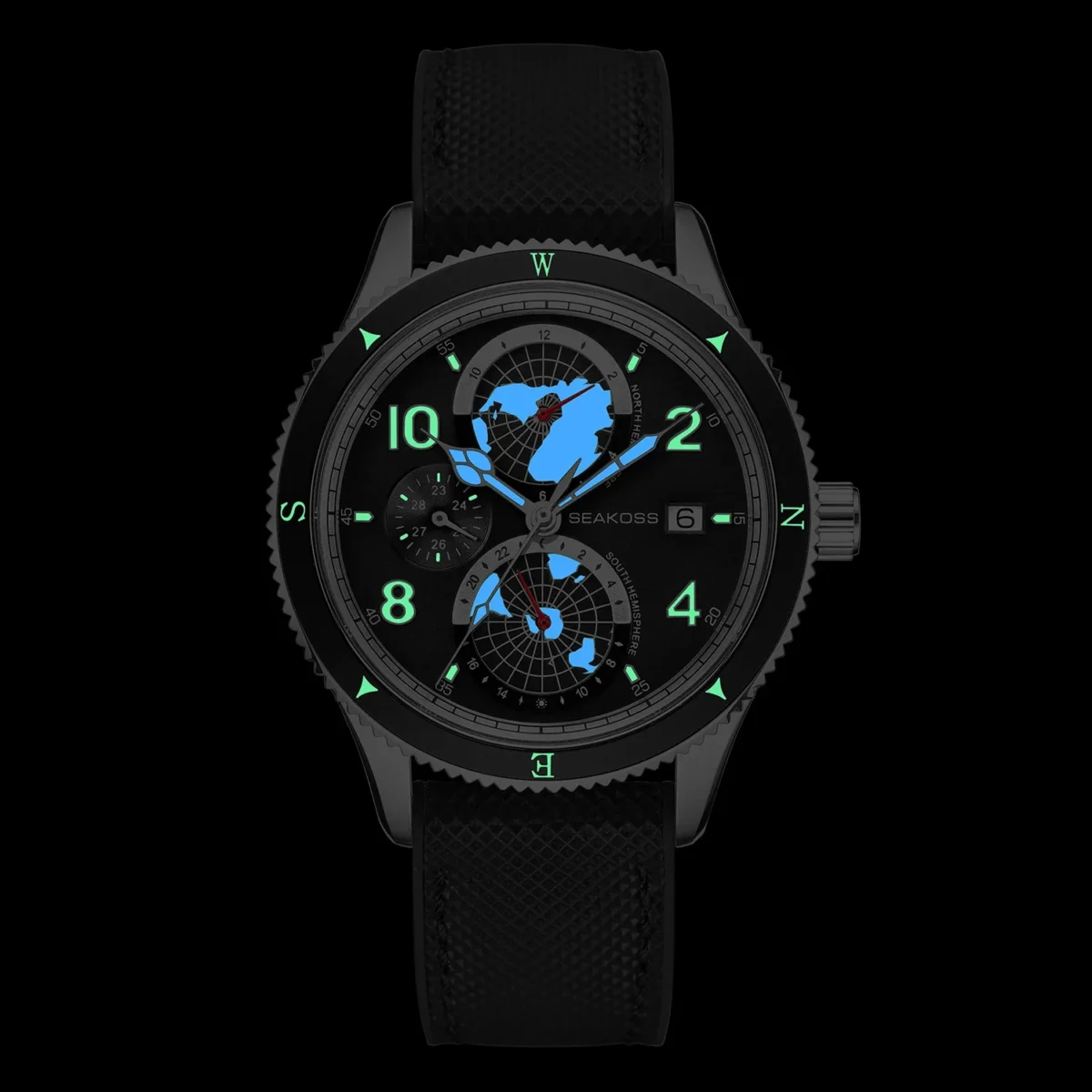 SEAKOSS Fully Automatic Dive Watch Super Luminous Sapphire 24-Hour 2