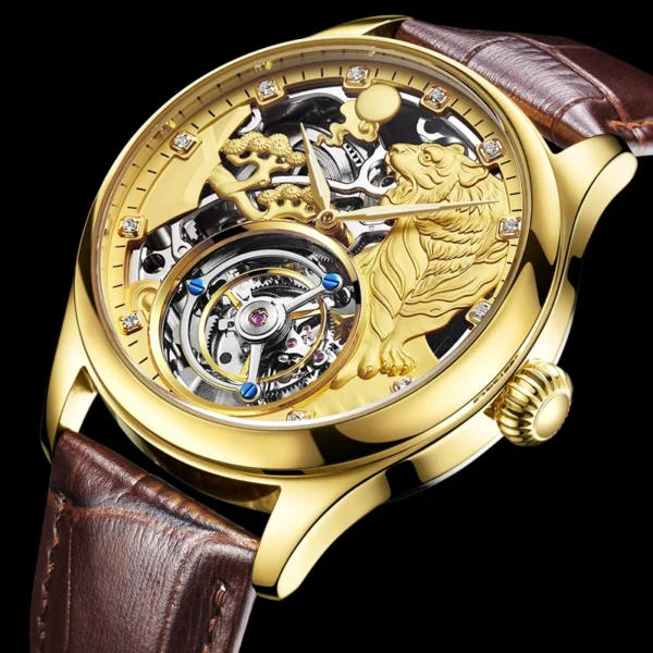 Super Zodiac Tiger Skeleton Tourbillon Hand-Wind Luxury Sapphire 2