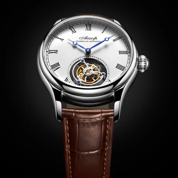 AESOP High-Quality Luxury Flying Tourbillon Skeleton Sapphire Watch 2