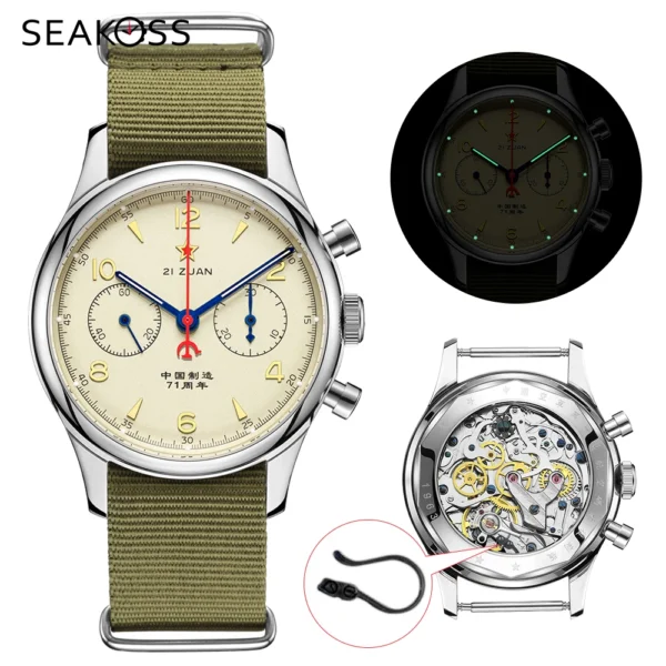 SEAKOSS 1963 Chronograph 40mm ST19 Manual Luminous Sapphire 1