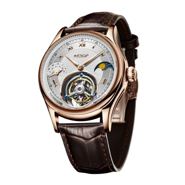 AESOP Original Tourbillon Moonphase Luminous Hand-Wind Sapphire Watch 1