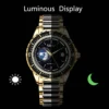 DIELLA Original Emerald Jade 3D Earth Automatic 24-Hour Calendar Watch 3