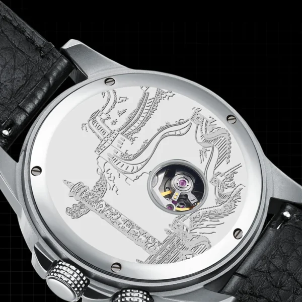 World Map GMT 3D Relief Automatic 50 Bar Sapphire Luminous Watch 2