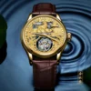 AESOP Zodiac Gold Dog Tourbillon Skeleton Luminous Watch 6