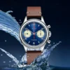 RED STAR Vintage Mens Chronograph Hand Winding Watch 1963 Seagull Movement Acrylic/Sapphire Deep Blue Pilot Clock with Gooseneck 3