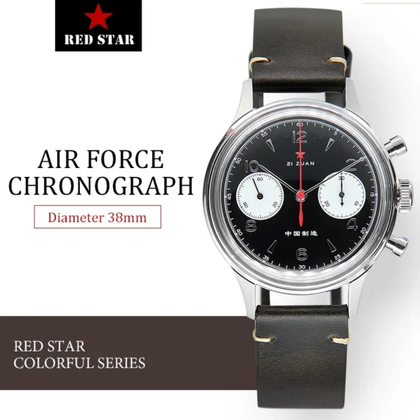 1963 Black Pilot Chronograph 38 mm ST1901 Sapphire Military 1
