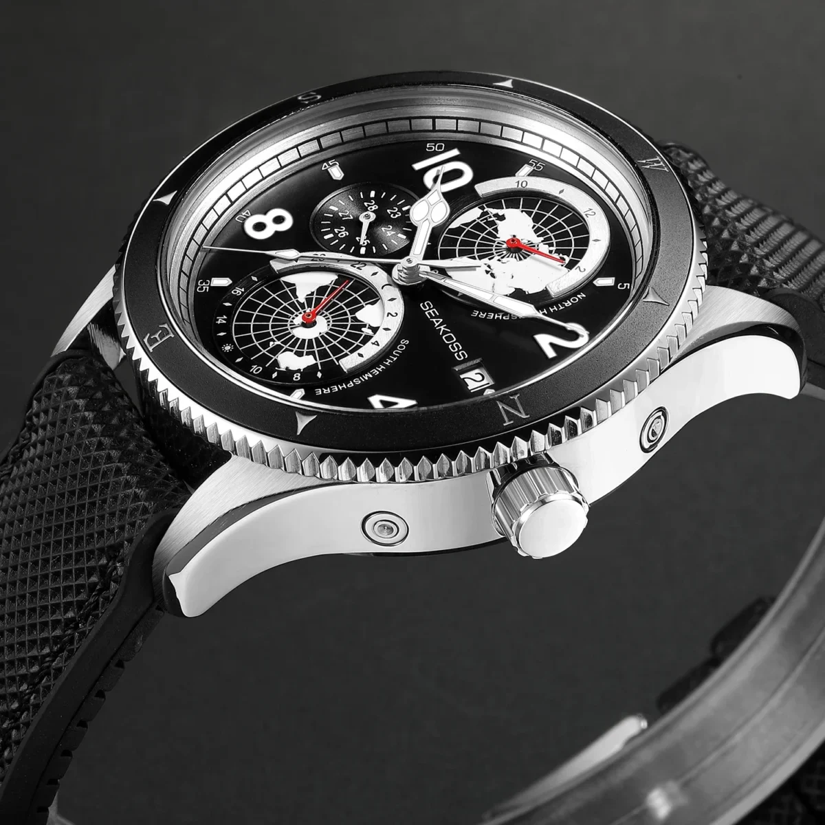 SEAKOSS Fully Automatic Dive Watch Super Luminous Sapphire 24-Hour 4