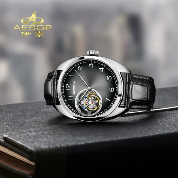 AESOP Real Luxury Tourbillon Skeleton Sapphire Aurora Dial 2