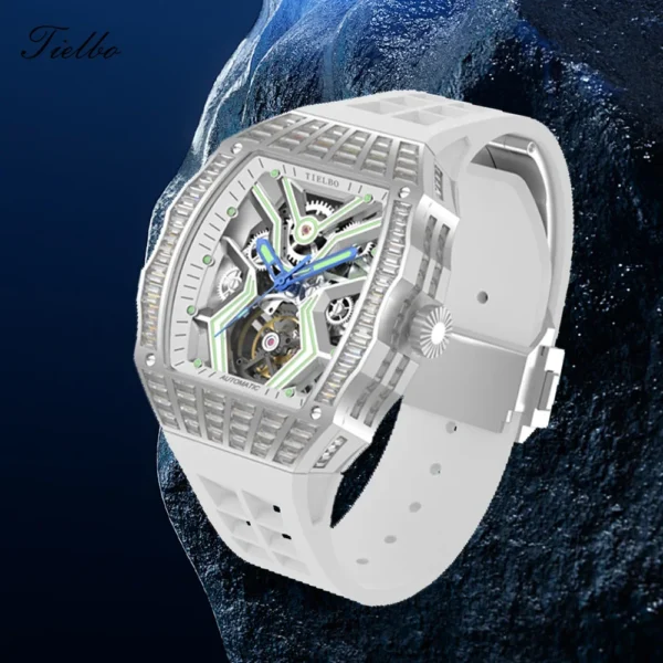TIELBO Diamond Skeleton Automatic Sapphire Luminous Watch 1