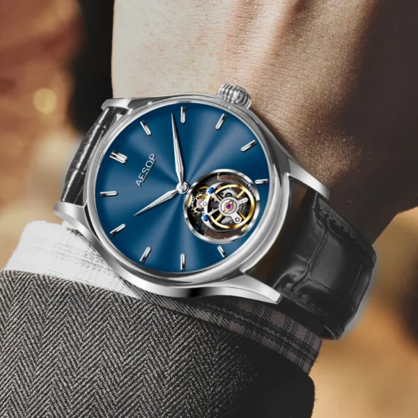 AESOP Original Skeleton Tourbillon Manual Fine Steel Sapphire Watch 2