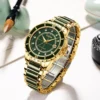 100% Natural Emerald Jade Automatic Calendar Sapphire Waterproof Watch 5