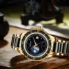 DIELLA Original Emerald Jade 3D Earth Automatic 24-Hour Calendar Watch 6