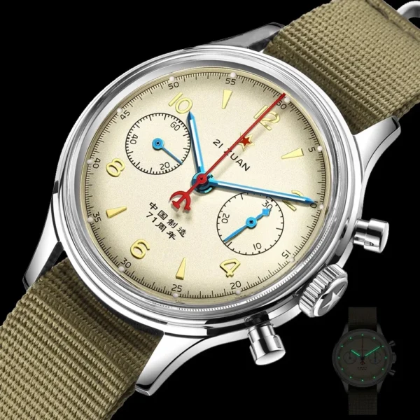 Red Star 1963 Chronograph 38mm ST1901 Luminous Manual-Winding 1