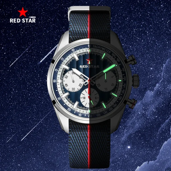 Red Star 1963 Pilot Chronograph ST1903 Super Luminous Waterproof 1