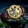 AESOP Zodiac Gold Tourbillon Skeleton Luminous Watch 3