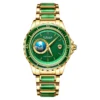 DIELLA Original Jade 3D Earth Automatic 24-Hour Calendar Sapphire Watch 5